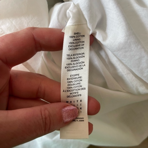 White House Black Market White Cotton Dress Size 00 - Picture 5 of 8